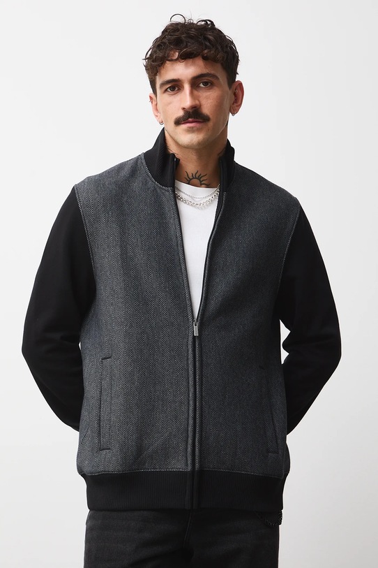 Bluza męska z drobnym wzorem RW25-BLM802 czarny RW25
