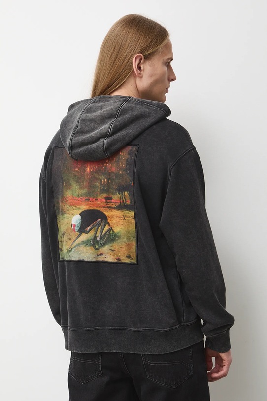 Bluza bawełniana męska z kolekcji Zdzisław Beksiński x Medicine bawełna szary RW25-BLMA52