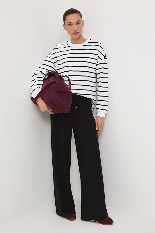 Longsleeve bawełniany damski interlock RW25-BUD040 beżowy RW25