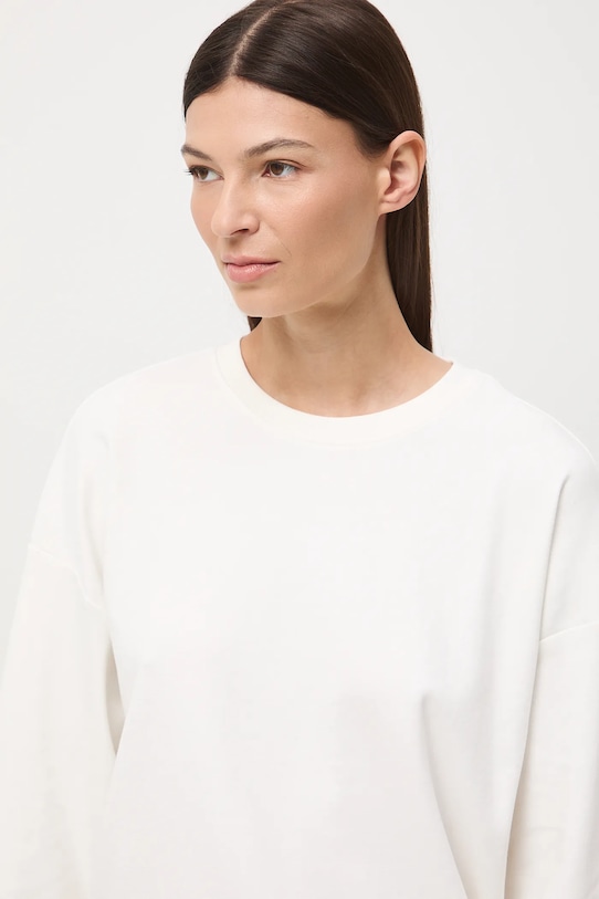 Longsleeve bawełniany damski interlock beżowy RW25-BUD040