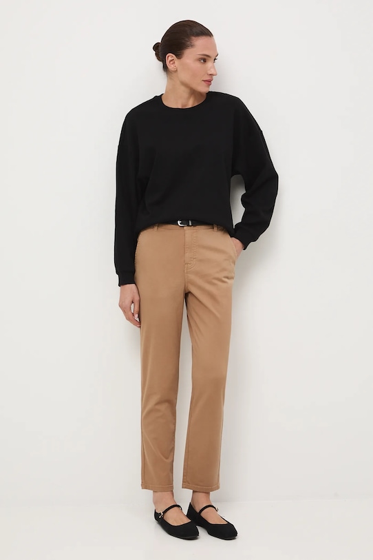 Longsleeve bawełniany damski interlock RW25-BUD040 czarny RW25