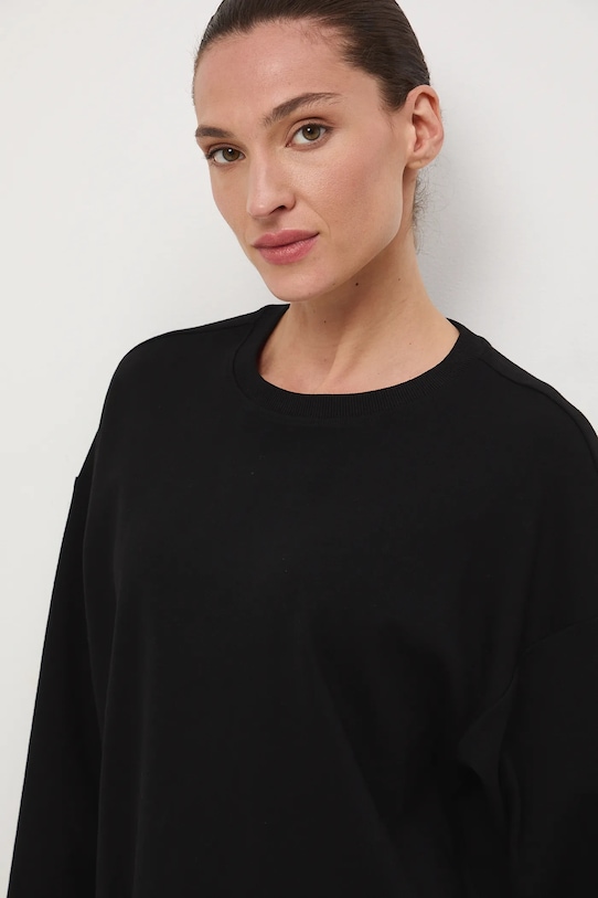 Longsleeve bawełniany damski interlock czarny RW25-BUD040