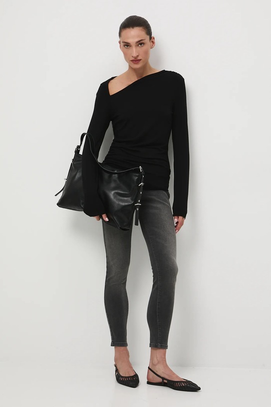 Longsleeve damski gładki RW25-BUD301 czarny RW25