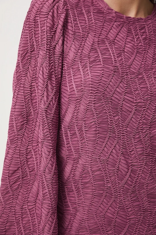 Longsleeve damski żakardowy RW25-BUD506 fioletowy