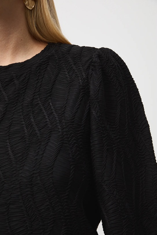 Longsleeve damski żakardowy RW25-BUD506 czarny