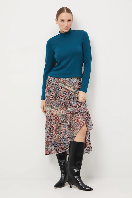 Longsleeve damski gładki RW25-BUD700 turkusowy RW25