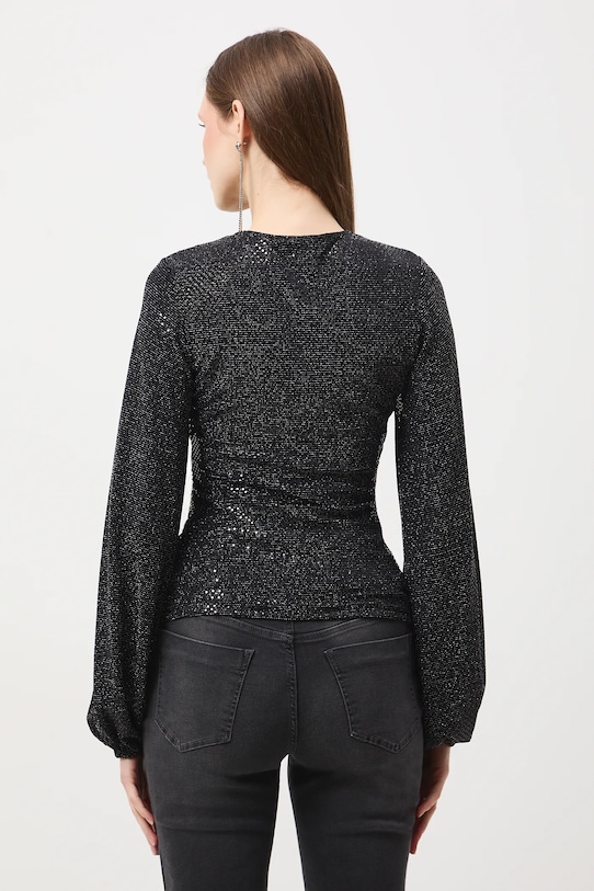 Oblečení Tričko s dlouhým rukávem s flitry RW25-BUDB02 stříbrná