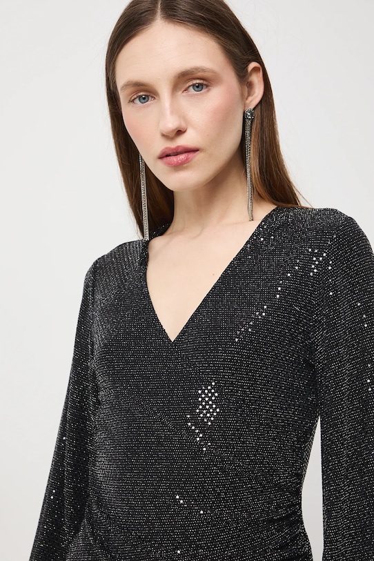 Tričko s dlouhým rukávem s flitry stříbrná RW25-BUDB02