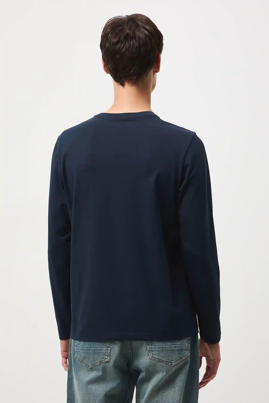 Odzież Longsleeve bawełniany męski z elastanem gładki RW25-BUM041 granatowy