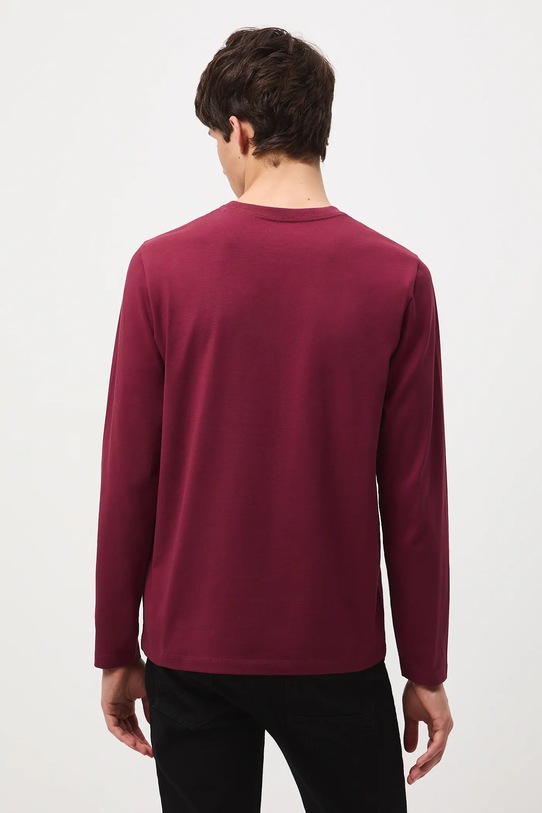 Odzież Longsleeve bawełniany męski z elastanem gładki RW25-BUM041 bordowy