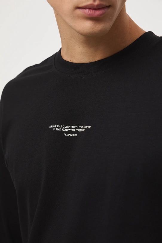 Longsleeve bawełniany męski z kolekcji Science – Words of Wisdom RW25-BUM350