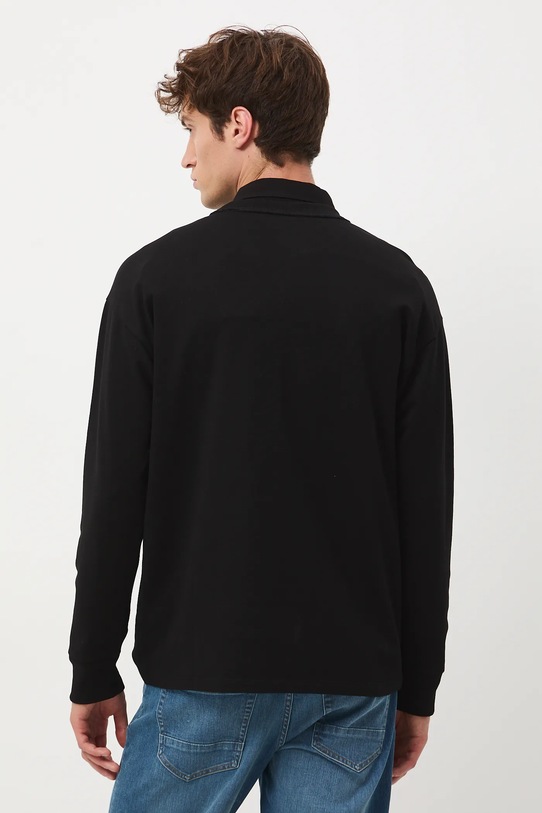 Odzież Longsleeve bawełniany męski z nadrukiem RW25-BUM600 czarny