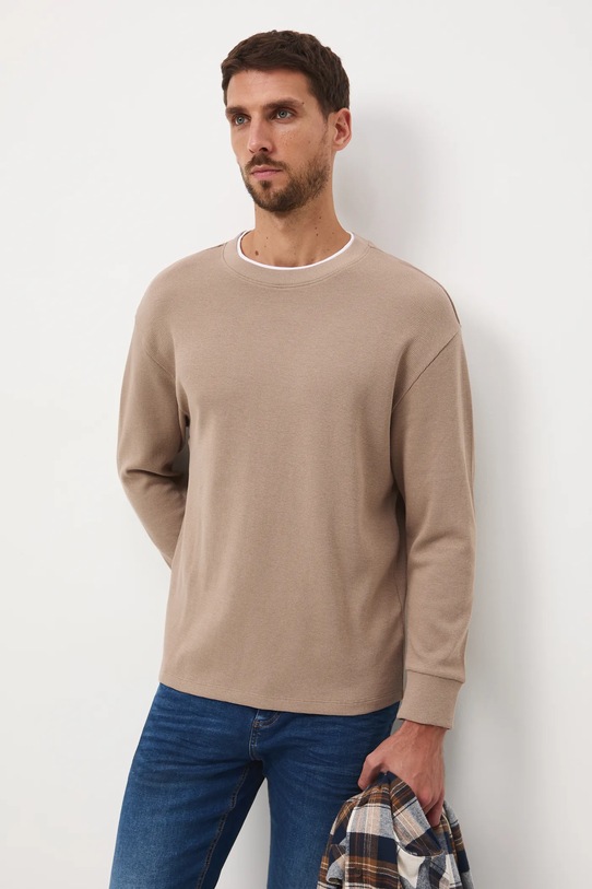 Medicine longsleeve bawełniany RW25-BUM902 brązowy RW25