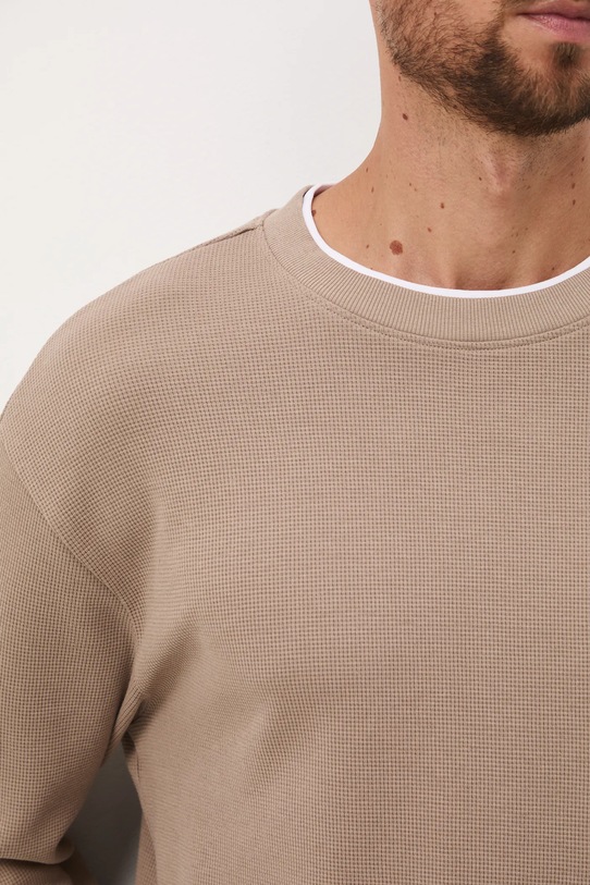 Medicine longsleeve bawełniany RW25-BUM902 brązowy