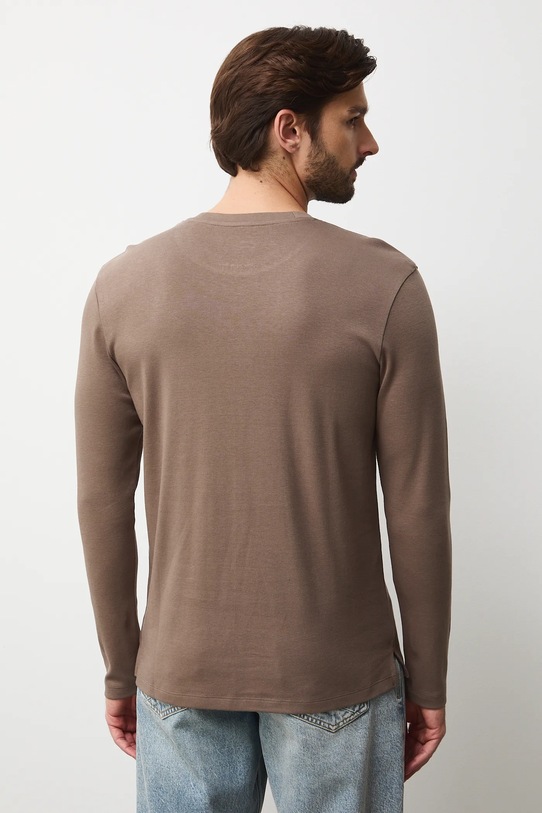 Odzież Longsleeve męski interlock z nadrukiem RW25-BUMB01 brązowy
