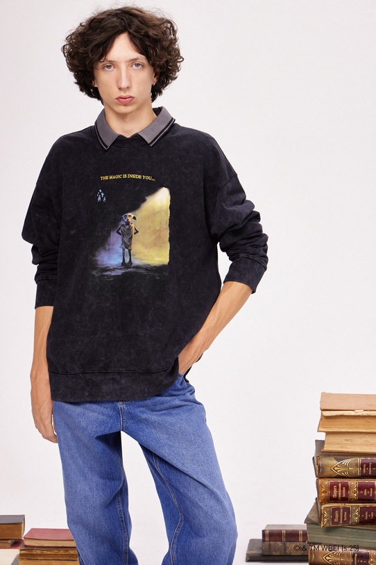 Medicine longsleeve bawełniany nadruk czarny RW25-BUMB03