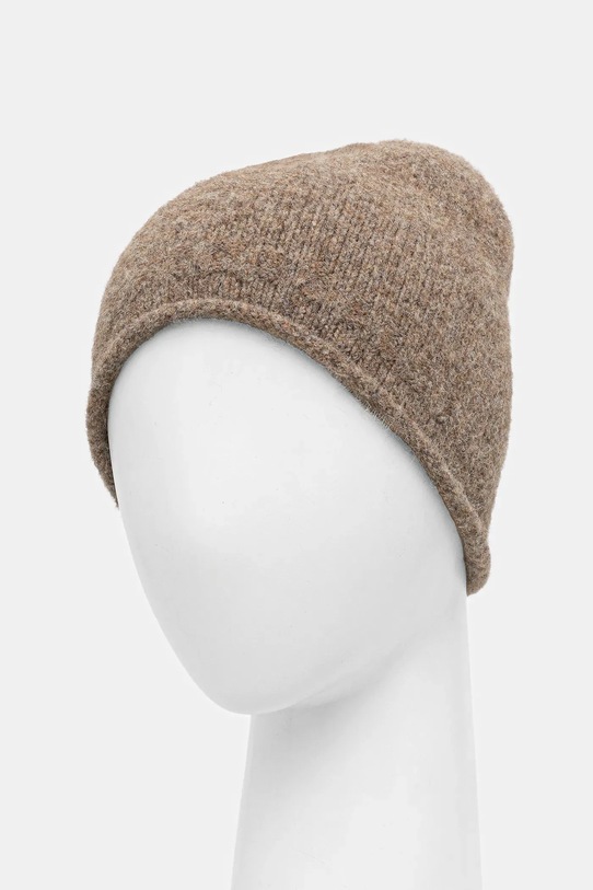 Czapka damska beanie z domieszką wełny RW25-CDD041 beżowy RW25