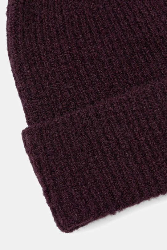 Akcesoria Czapka damska beanie prążkowana RW25-CDD051 bordowy