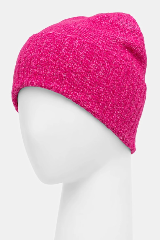 Akcesoria Czapka z domieszką wełny damska RW25-CDD070 różowy