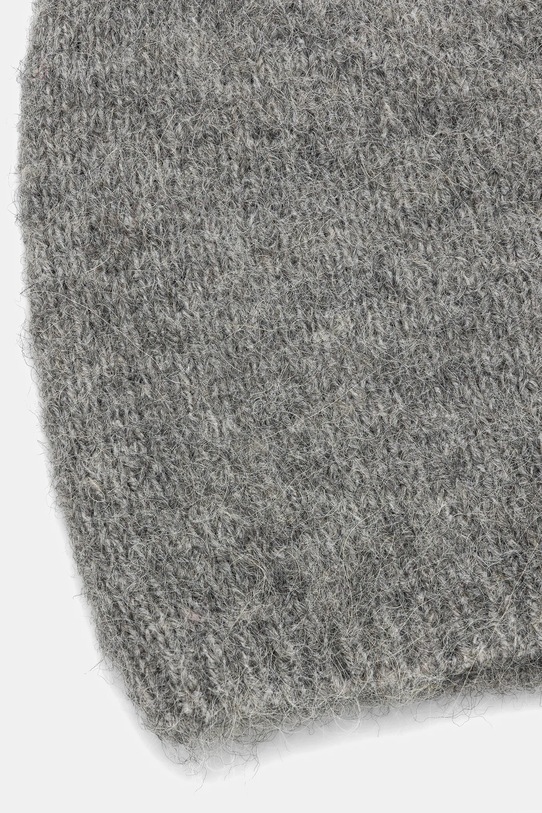 Akcesoria Czapka damska beanie z domieszką wełny owczej i wełny alpaki RW25-CDD501 szary