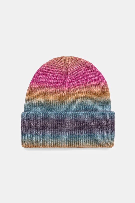 Czapka z domieszką wełny damski wzorzysta wzorzyste multicolor RW25-CDD504