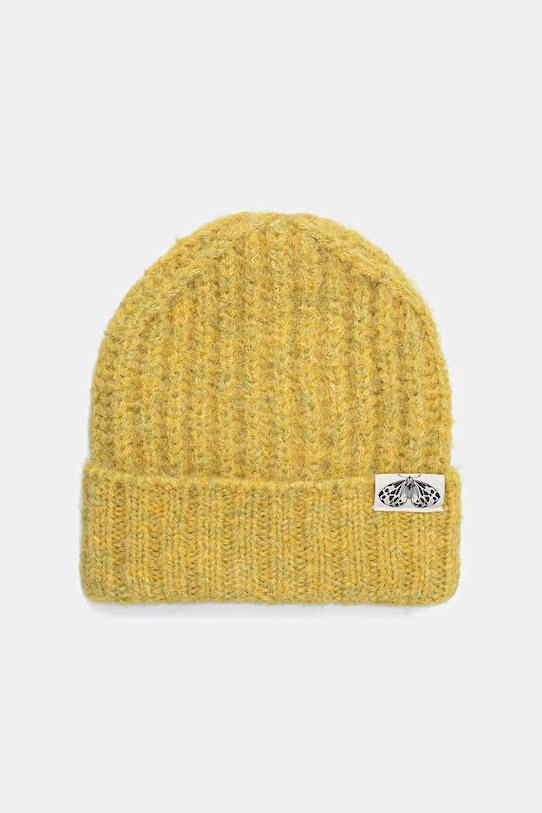Czapka damska beanie z domieszką wełny RW25-CDD702 żółty RW25