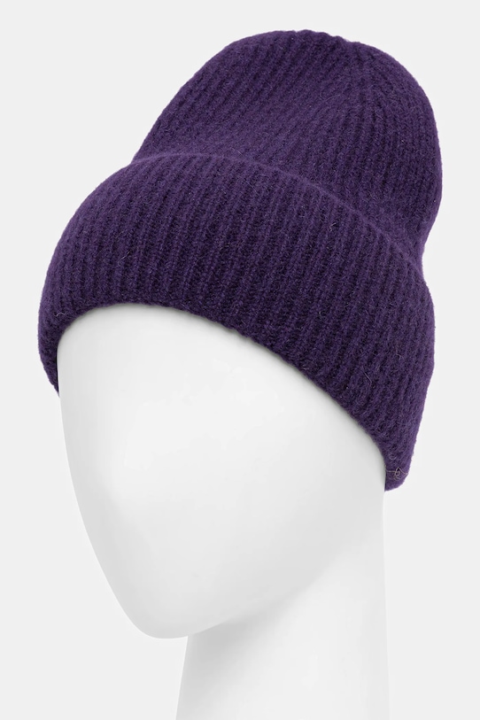 Czapka z kaszmiru damska beanie RW25-CDD708 fioletowy RW25