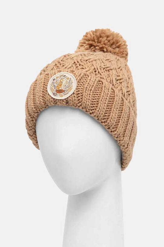 Akcesoria Czapka damska beanie z pomponem RW25-CDD916 beżowy