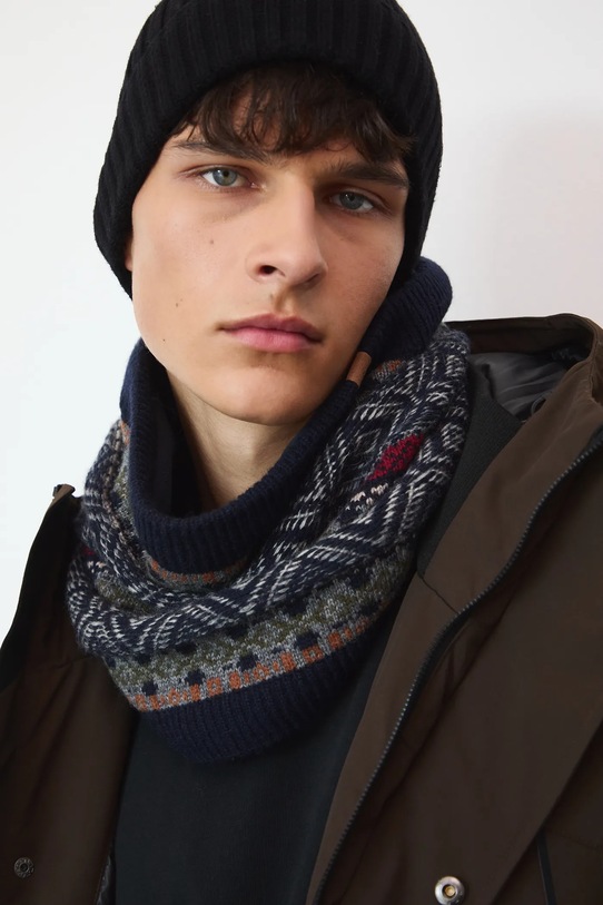 Czapka męska beanie prążkowana RW25-CDM070 czarny