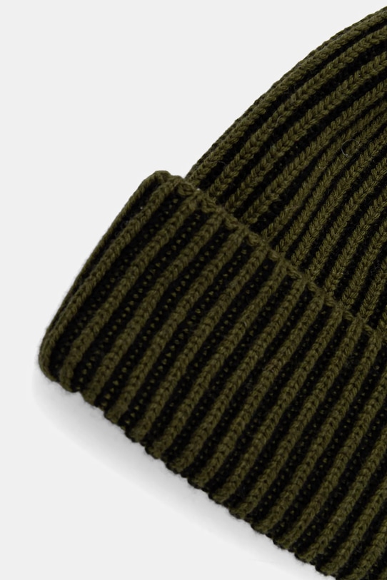 Czapka męska beanie z domieszką wełny i kaszmiru zielony RW25-CDM704