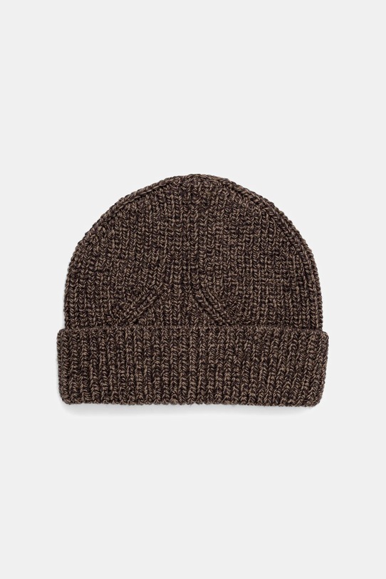 Czapka z domieszką wełny męska beanie melanżowa RW25-CDM705 brązowy RW25