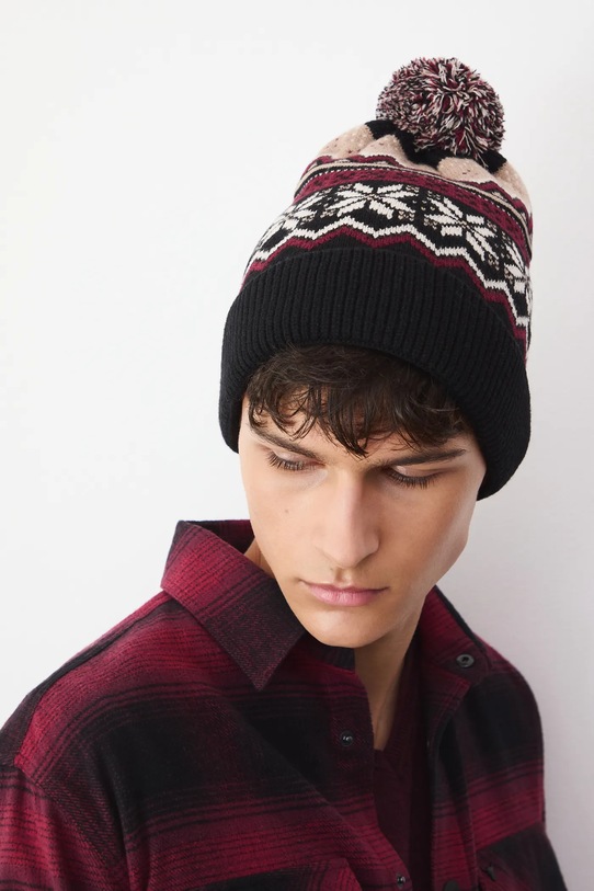 Čepice pánská beanie, s bambulí RW25-CDM905 vícebarevná