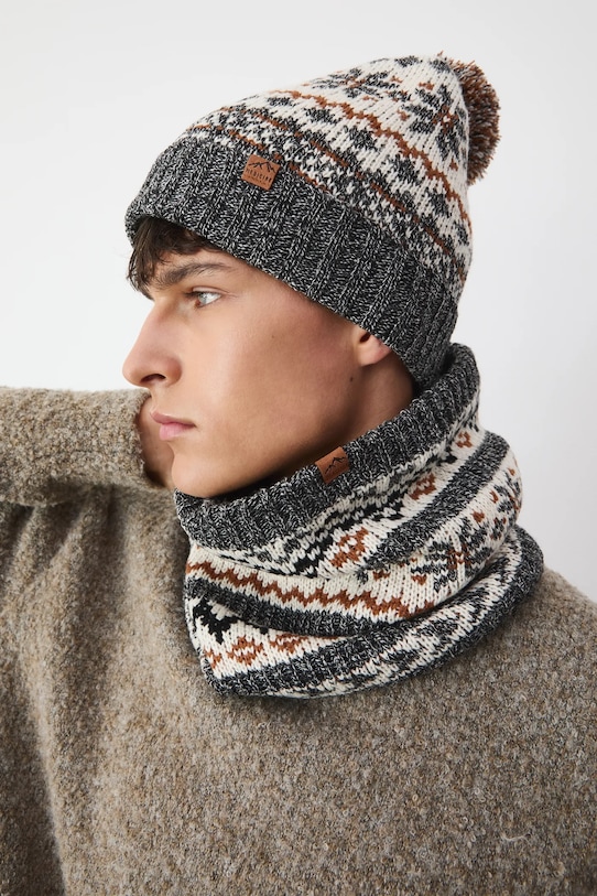 Czapka męska beanie wzorzysta RW25-CDM911 multicolor