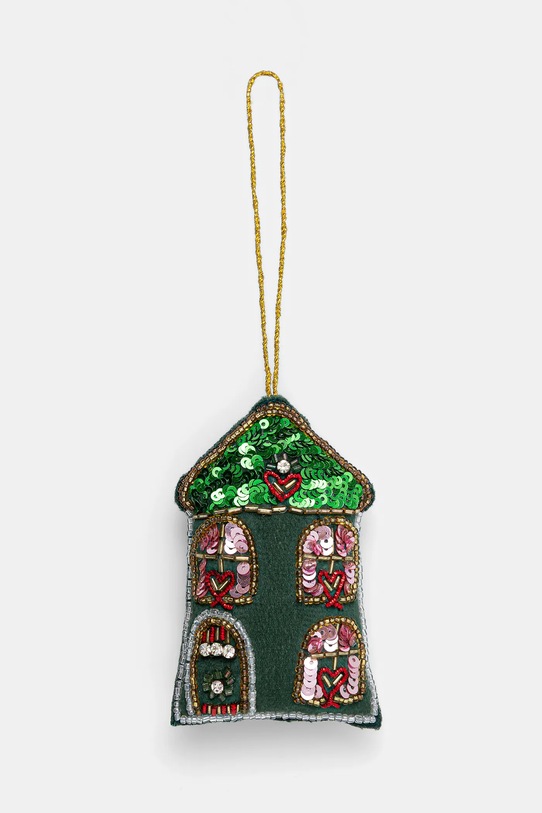 Ozdoba choinkowa handmade - domek zielony RW25-DEU807