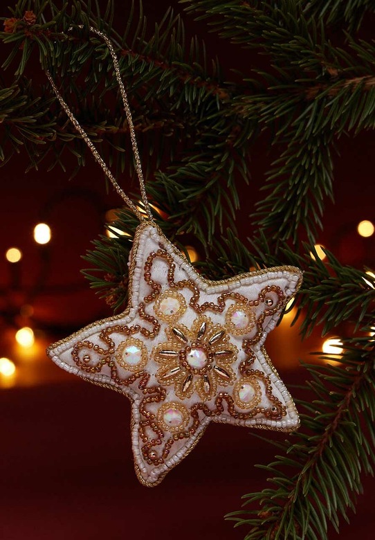 Ozdoba na vánoční stromeček handmade - hvězda bílá RW25-DEU811