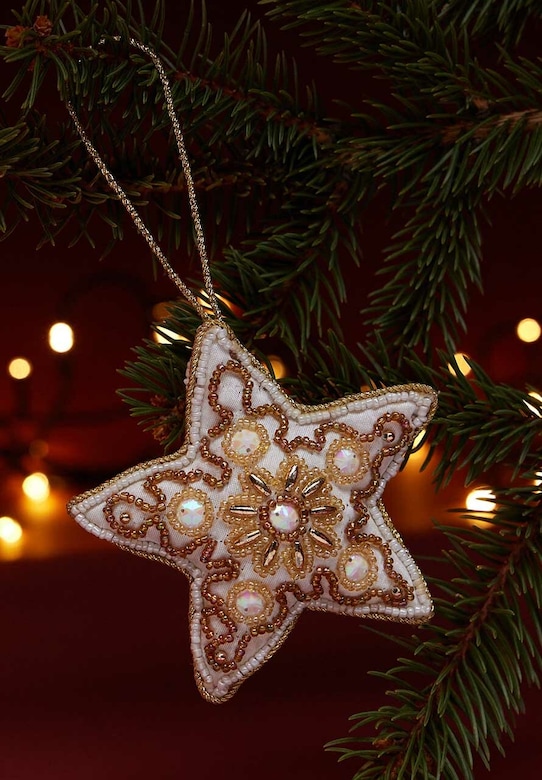 Ozdoba na vánoční stromeček handmade - hvězda bílá RW25-DEU811