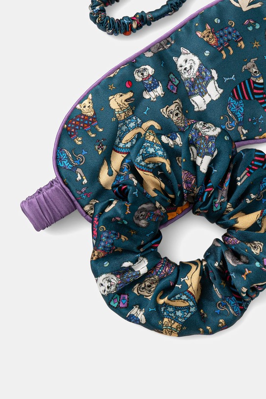 Medicine jedwabny zestaw: opaska na oczy i gumki do włosów 2-pack RW25-GEU800 multicolor RW25