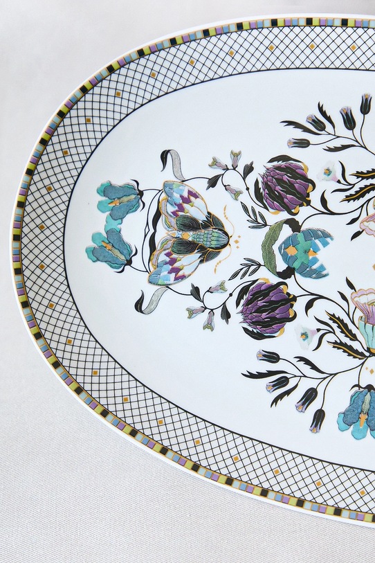 Kuchnia i jadalnia Talerz porcelanowy z ozdobnym wzorem RW25-KBU402 multicolor