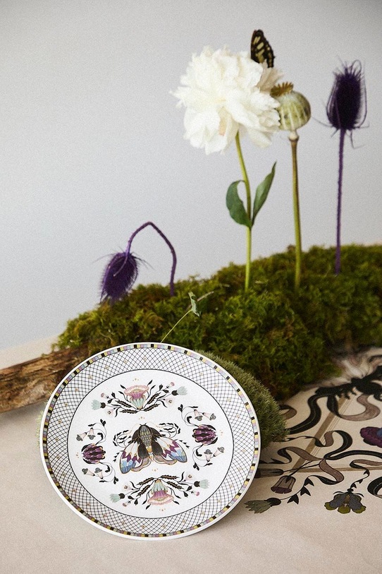 Talerz porcelanowy z ozdobnym wzorem multicolor RW25-KBU403
