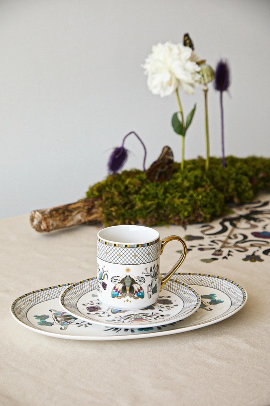 Talerz porcelanowy z ozdobnym wzorem multicolor RW25-KBU403