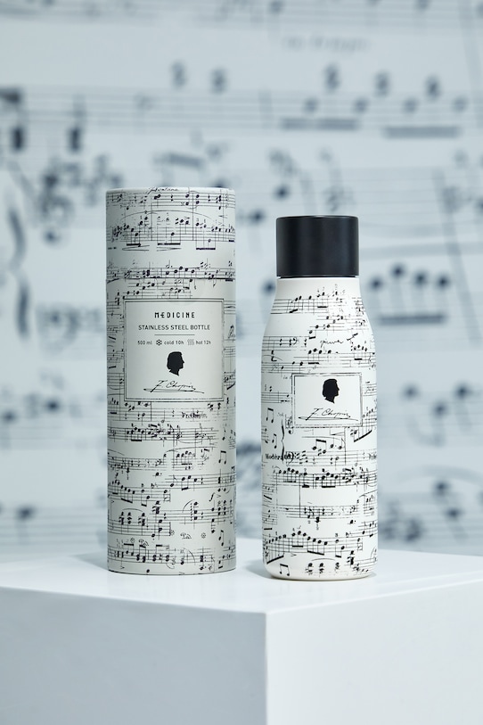 Butelka termiczna z kolekcji Narodowy Instytut Fryderyka Chopina x Medicine beżowy RW25-KBU751