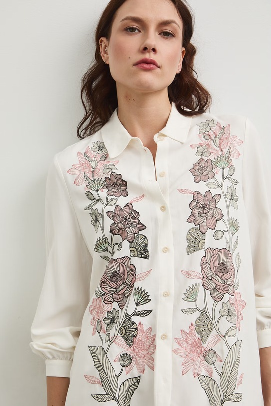 Рубашка с примесью льна Medicine RW25.KDD101 бежевый