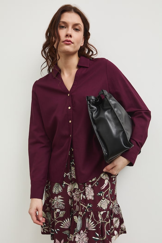 Košeľa Medicine jednofarebný burgundské RW25.KDD102