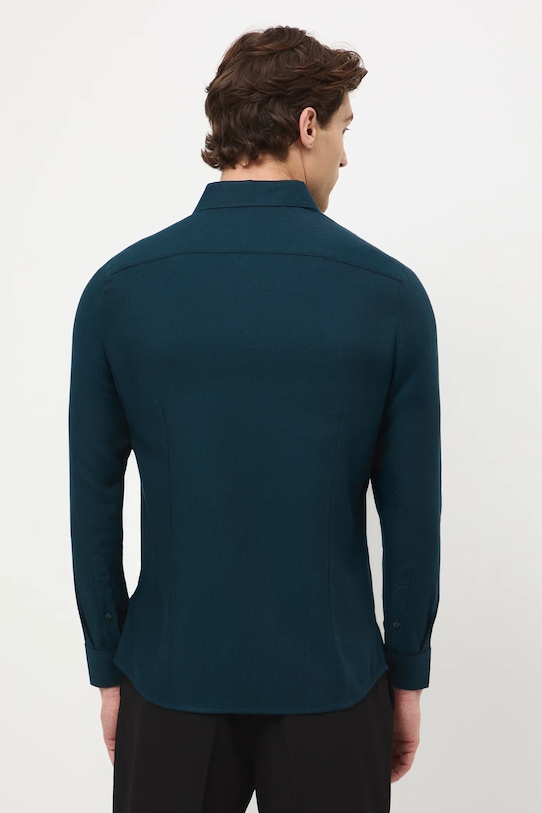 Odzież Koszula męska z usztywnianym kołnierzykiem RW25-KDM092 turkusowy