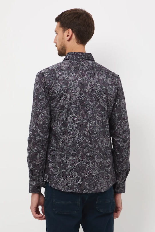 Odzież Koszula męska z kołnierzykiem klasycznym wzorzysta RW25-KDM096 multicolor