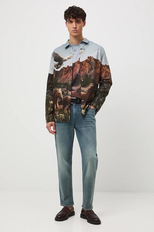 Koszula męska wzorzysta z lyocellem RW25-KDM400 multicolor RW25