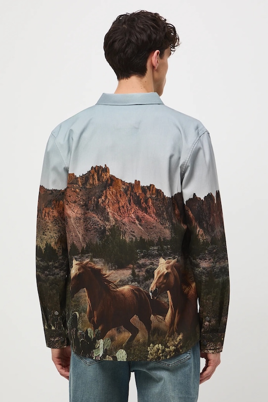 Odzież Koszula męska wzorzysta z lyocellem RW25-KDM400 multicolor