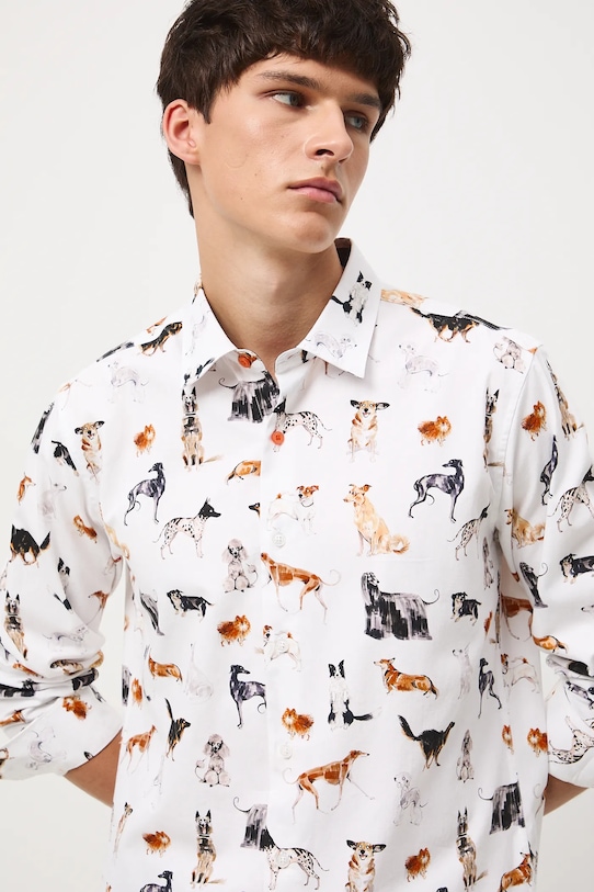 Medicine koszula bawełniana RW25-KDM407 beżowy