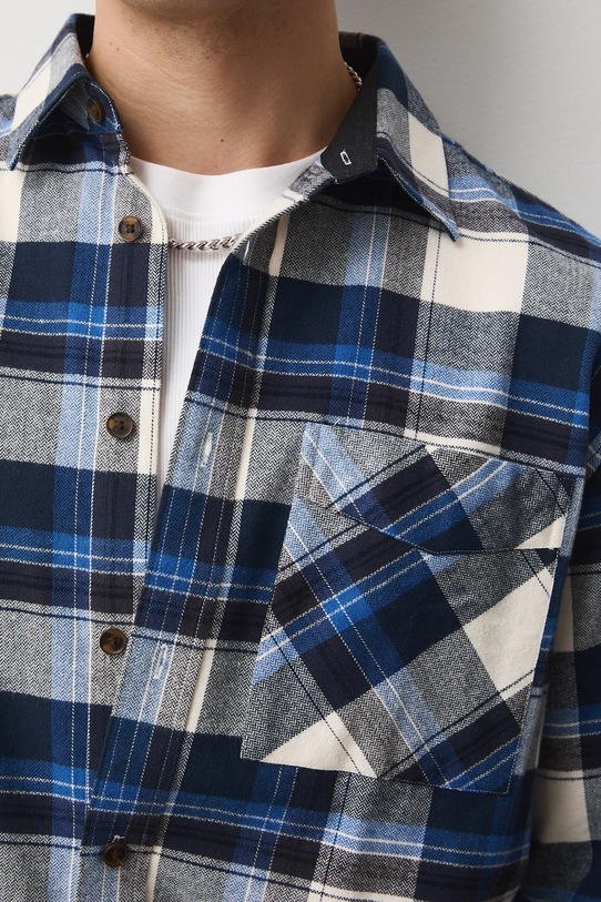 Bavlněná košile pánská s klasickým límcem a károvaným vzorem RW25-KDM903