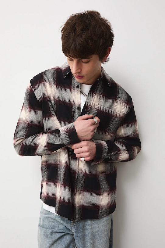 Medicine camasa din bumbac lung maro RW25-KDM904